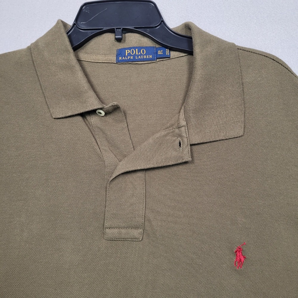 Polo Ralph Lauren Mens XLT Tall Olive Green Short Sleeve Pique Polo Shirt